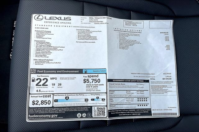 New 2026 Lexus IS 350 F Sport AWD/4WD image 14