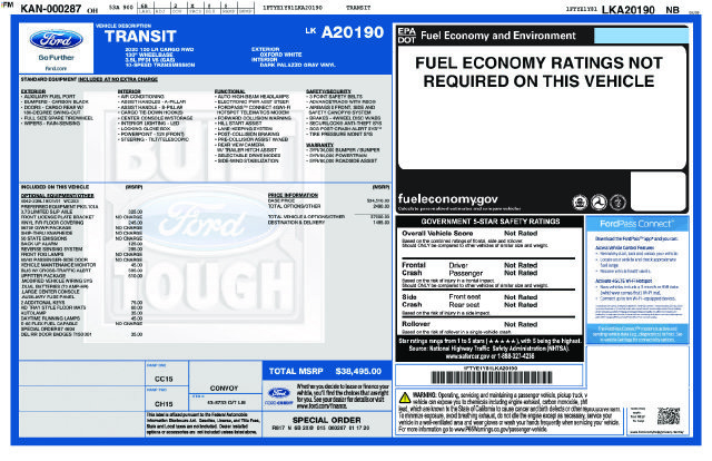 Used 2020 Ford Transit 150 Low Roof w/ Upfitter Package RWD image 11