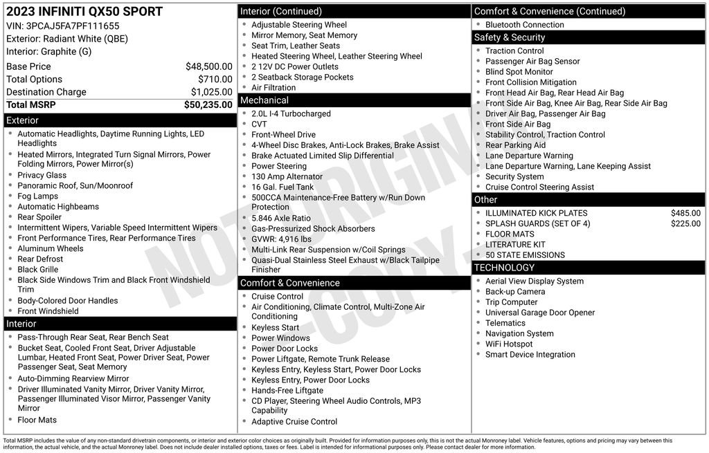 Certified 2023 INFINITI QX50 Sport FWD image 30