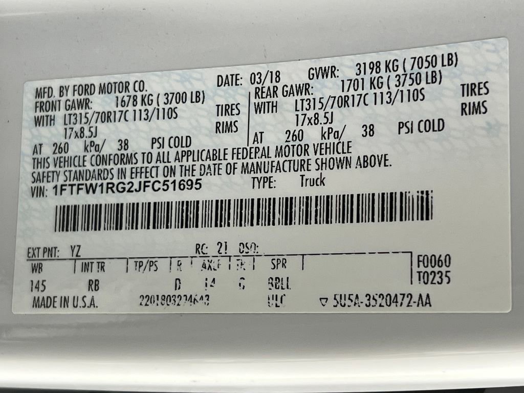 Used 2018 Ford F150 Raptor w/ Equipment Group 802A Luxury image 22