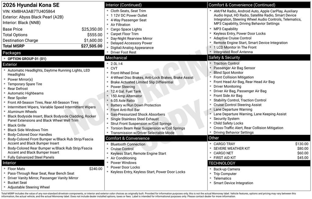 New 2026 Hyundai Kona SE image 6
