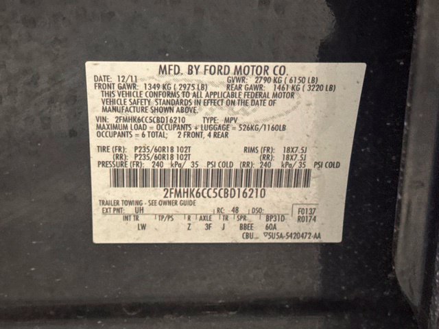Used 2012 Ford Flex SEL w/ Equipment Group Order Code AWD/4WD image 17