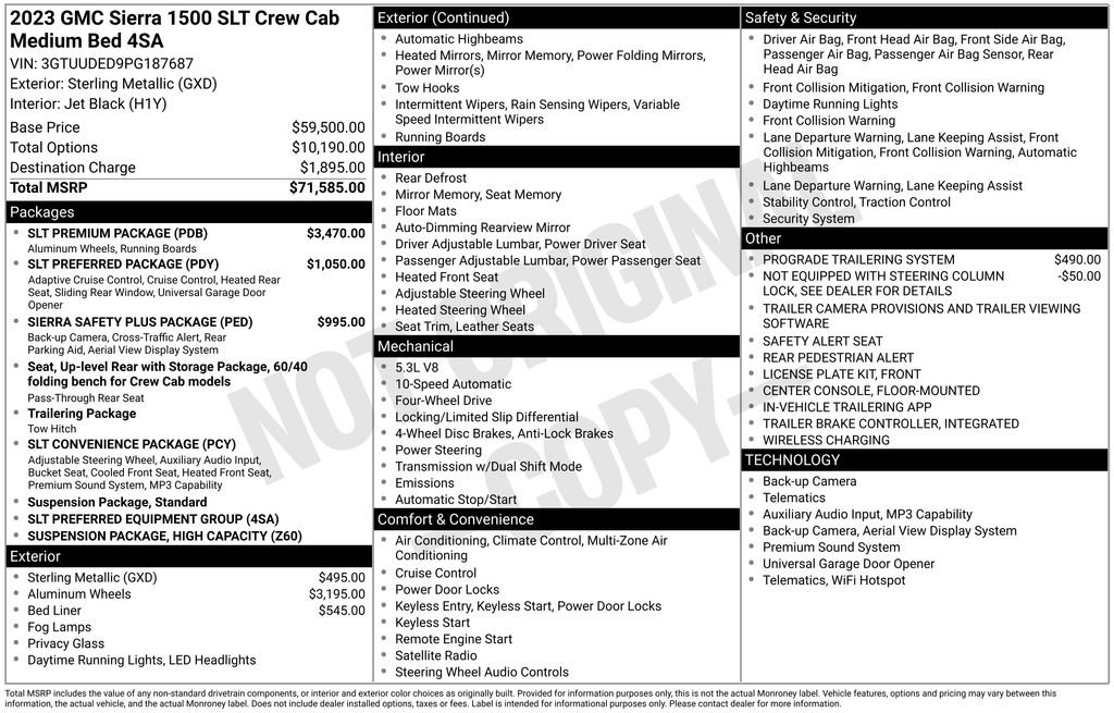 Certified 2023 GMC Sierra 1500 SLT w/ SLT Premium Package AWD/4WD image 3