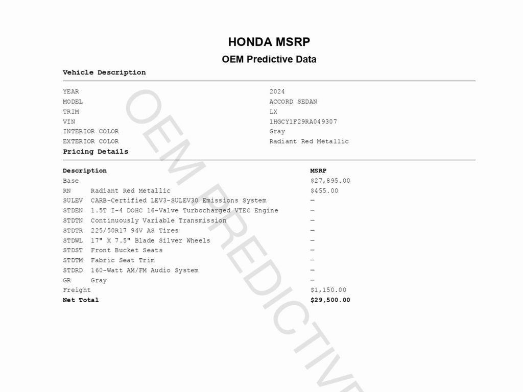 Used 2024 Honda Accord LX image 2
