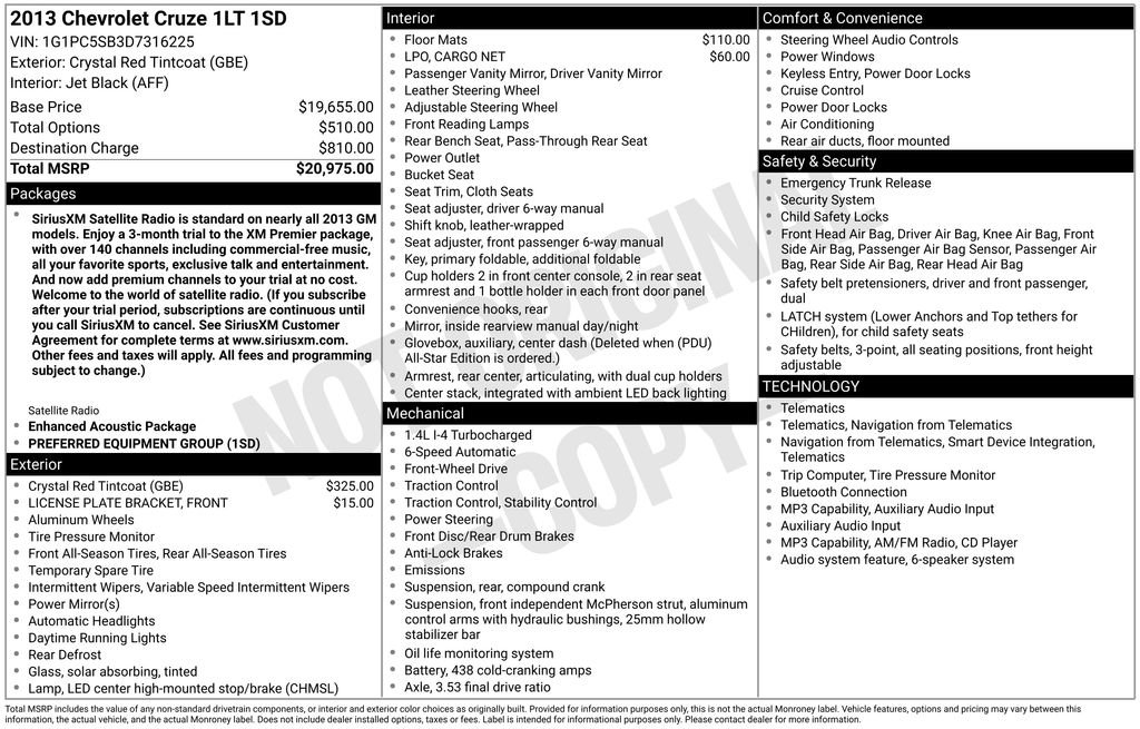 Used 2013 Chevrolet Cruze LT FWD image 3