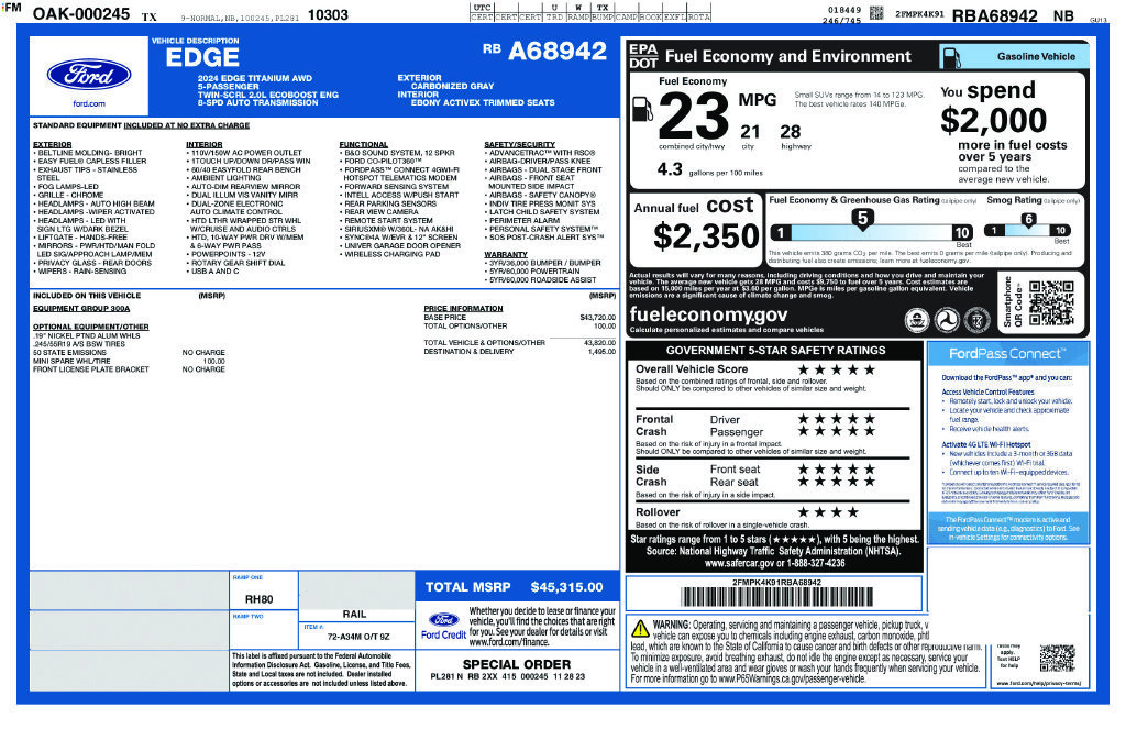 Used 2024 Ford Edge Titanium AWD/4WD image 30