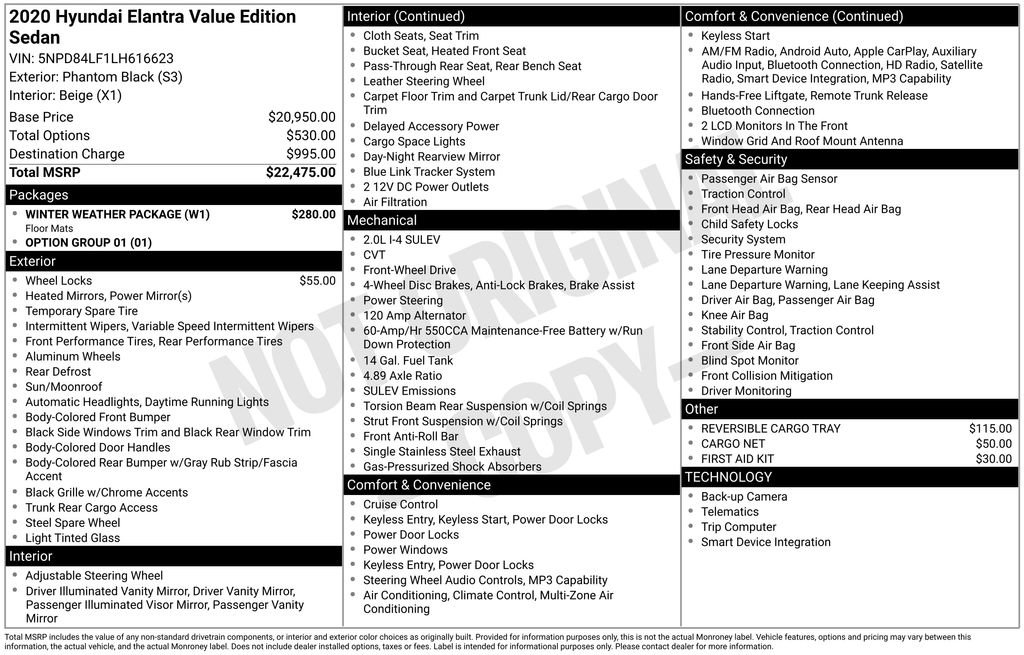 Used 2020 Hyundai Elantra Value Edition w/ Winter Weather Package FWD image 6