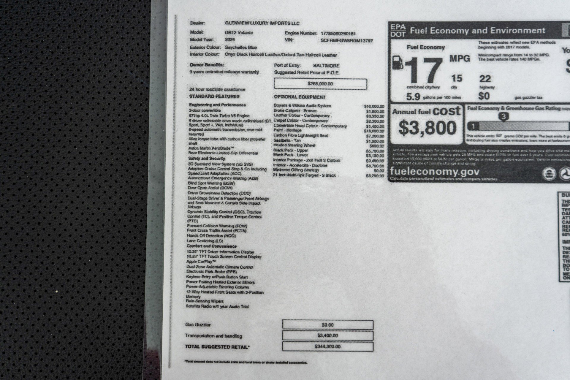 Used 2024 Aston Martin DB12 Volante -Carbon Fiber Bucket S image 25