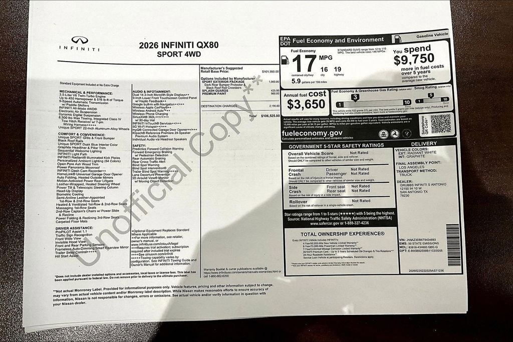 New 2026 INFINITI QX80 4WD w/ Sport Exterior Package image 46