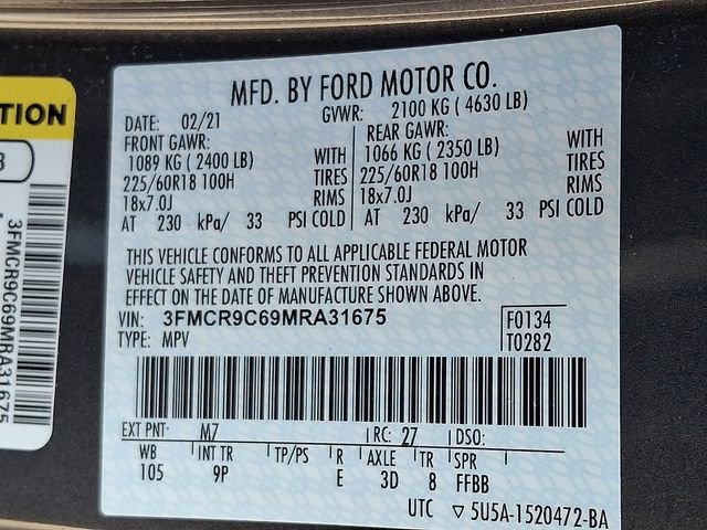 Certified 2021 Ford Bronco Sport Outer Banks AWD/4WD image 27