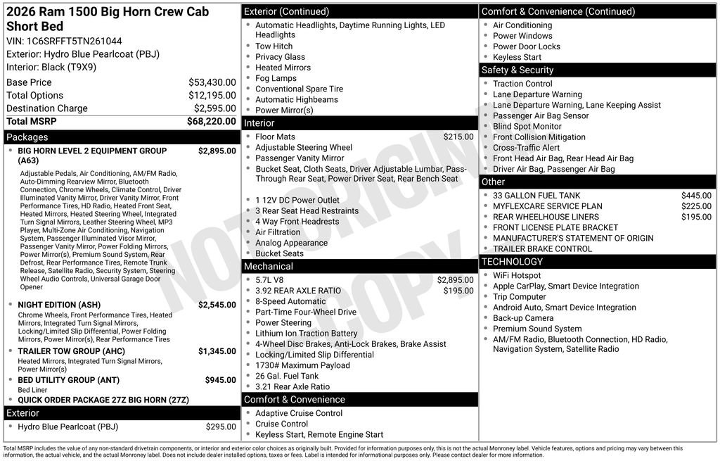 New 2026 RAM 1500 Big Horn AWD/4WD image 6