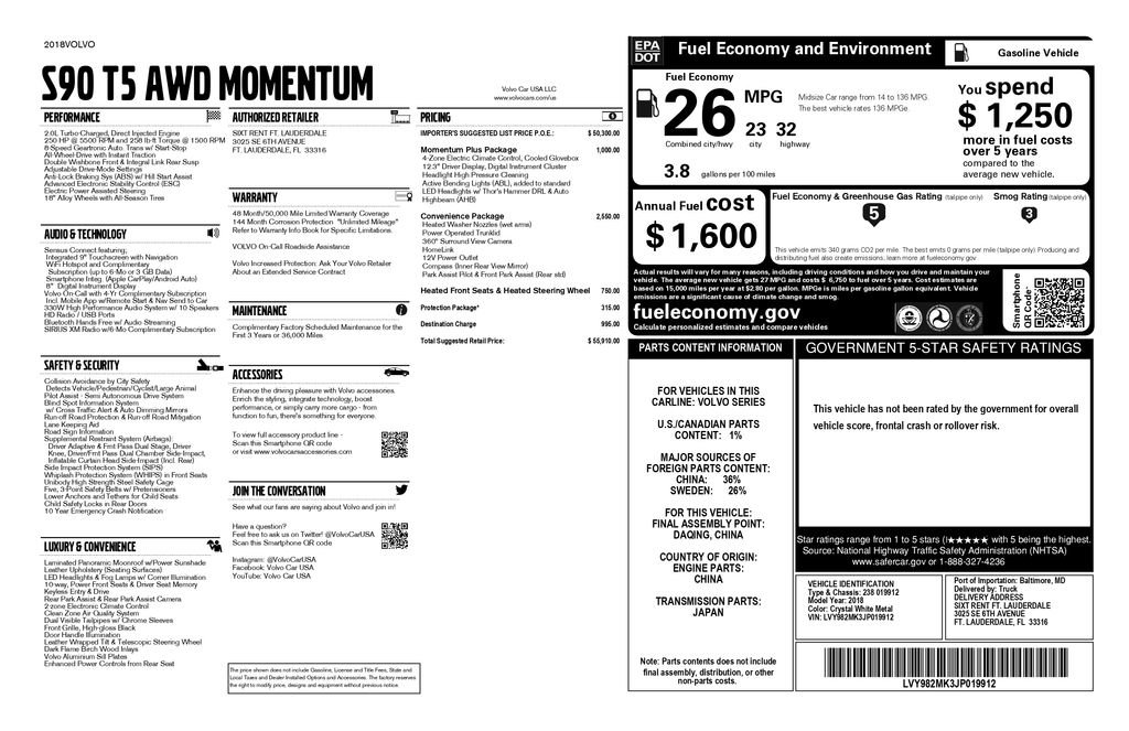 Used 2018 Volvo S90 T5 Momentum w/ Convenience Package image 3