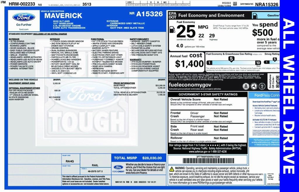 Used 2022 Ford Maverick XLT w/ Equipment Group 300A Standard image 4