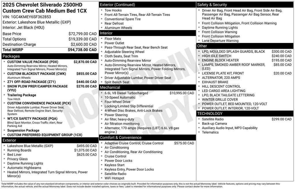 Used 2025 Chevrolet Silverado 2500 Custom w/ Custom Value Package AWD/4WD image 70