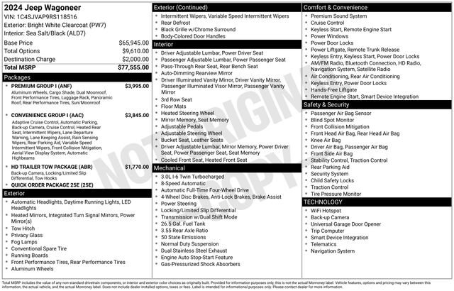 New 2024 Jeep Wagoneer 4WD w/ Premium Group I image 42