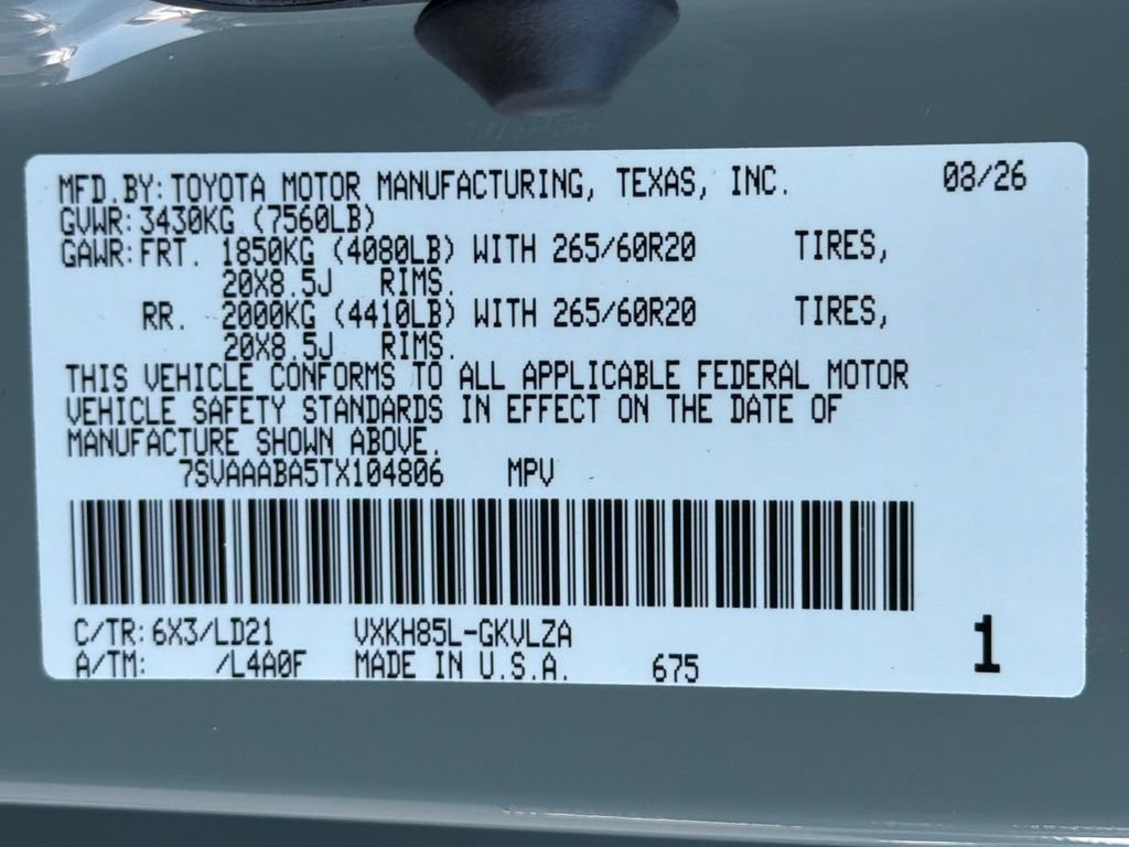 New 2026 Toyota Sequoia Limited w/ TRD Off-Road Package AWD/4WD image 38