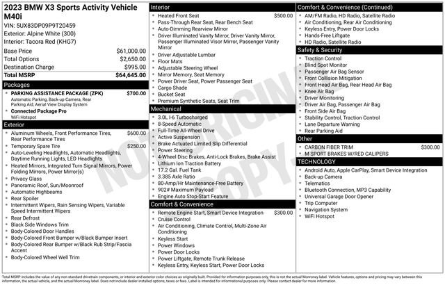 Used 2023 BMW X3 M40i w/ Parking Assistance Package image 39