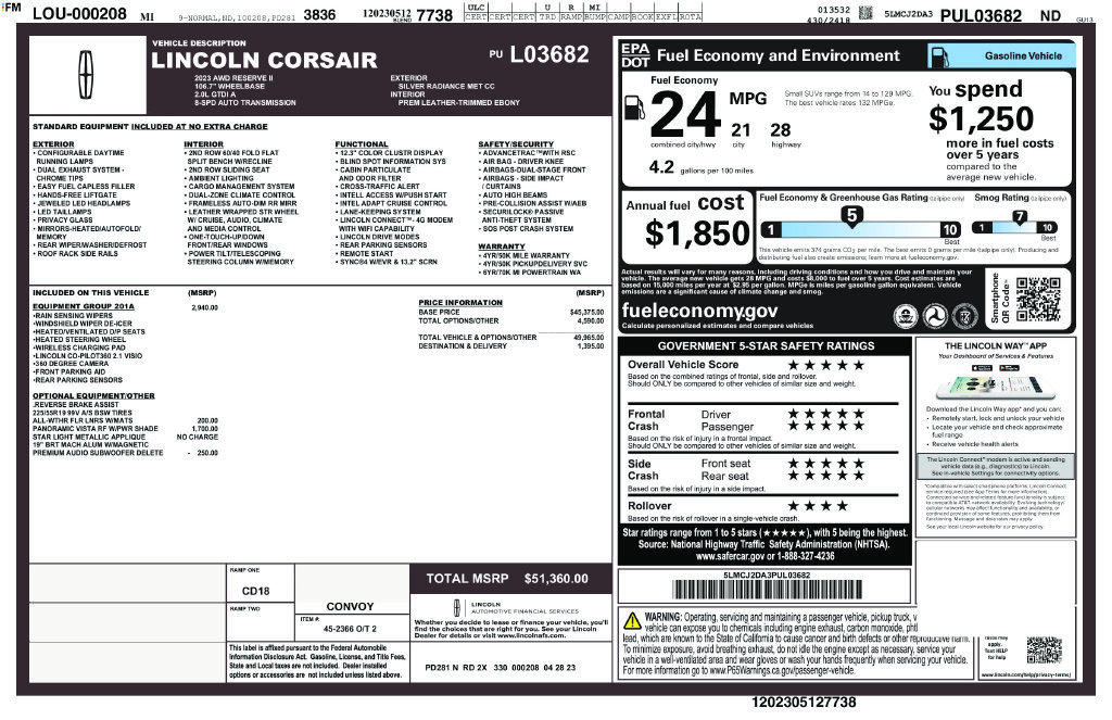 Used 2023 Lincoln Corsair Reserve w/ Equipment Group 201A AWD/4WD image 4