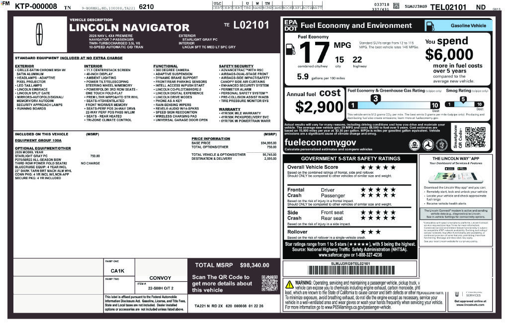 New 2026 Lincoln Navigator L Premier AWD/4WD image 26