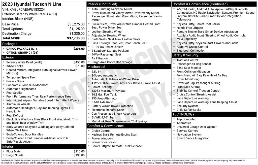 Used 2023 Hyundai Tucson N Line w/ Cargo Package image 39