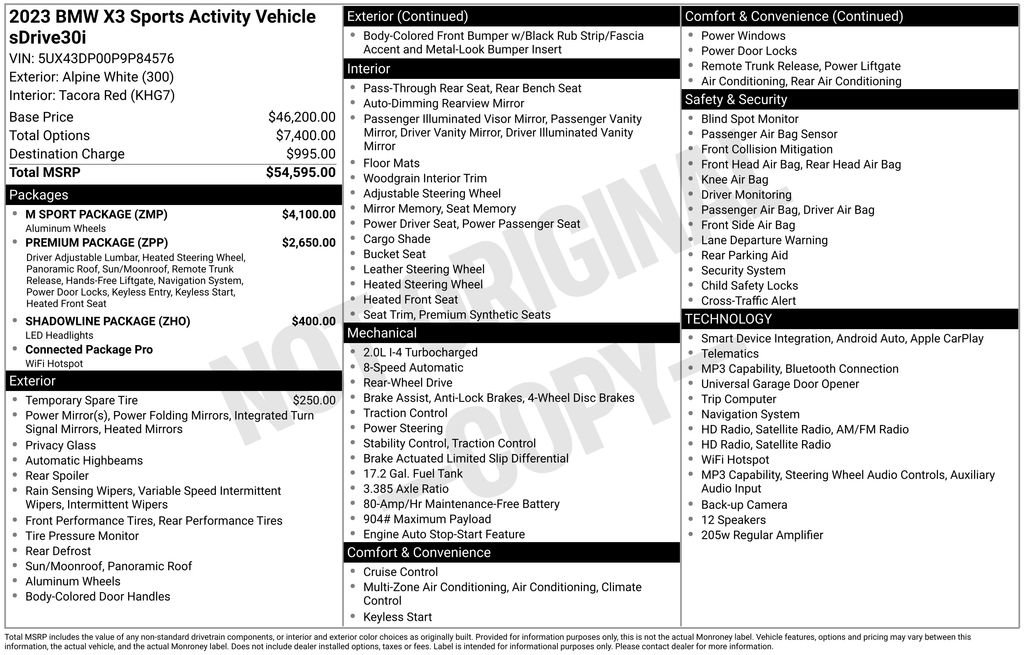 Used 2023 BMW X3 sDrive30i w/ M Sport Package image 29