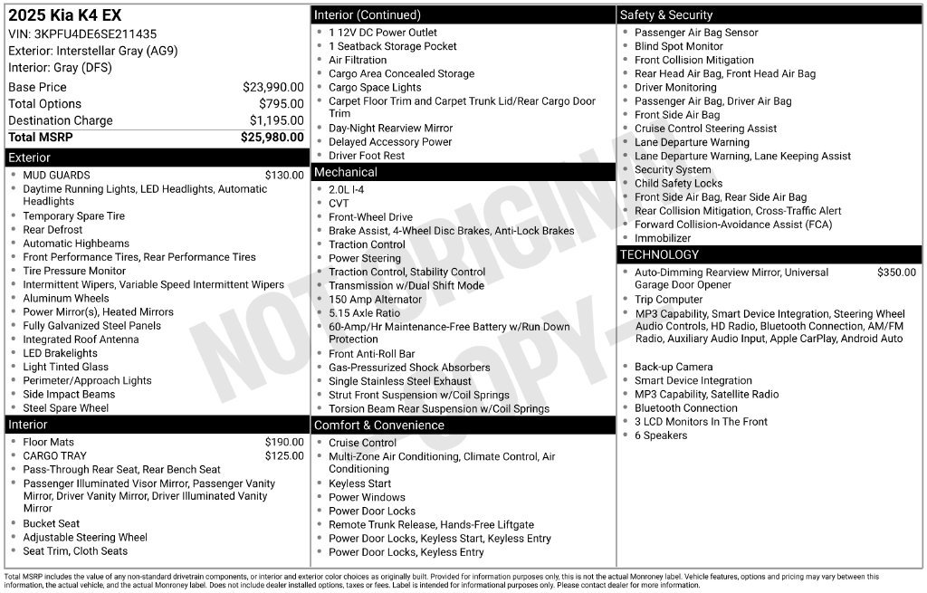 Used 2025 Kia K4 EX FWD image 23