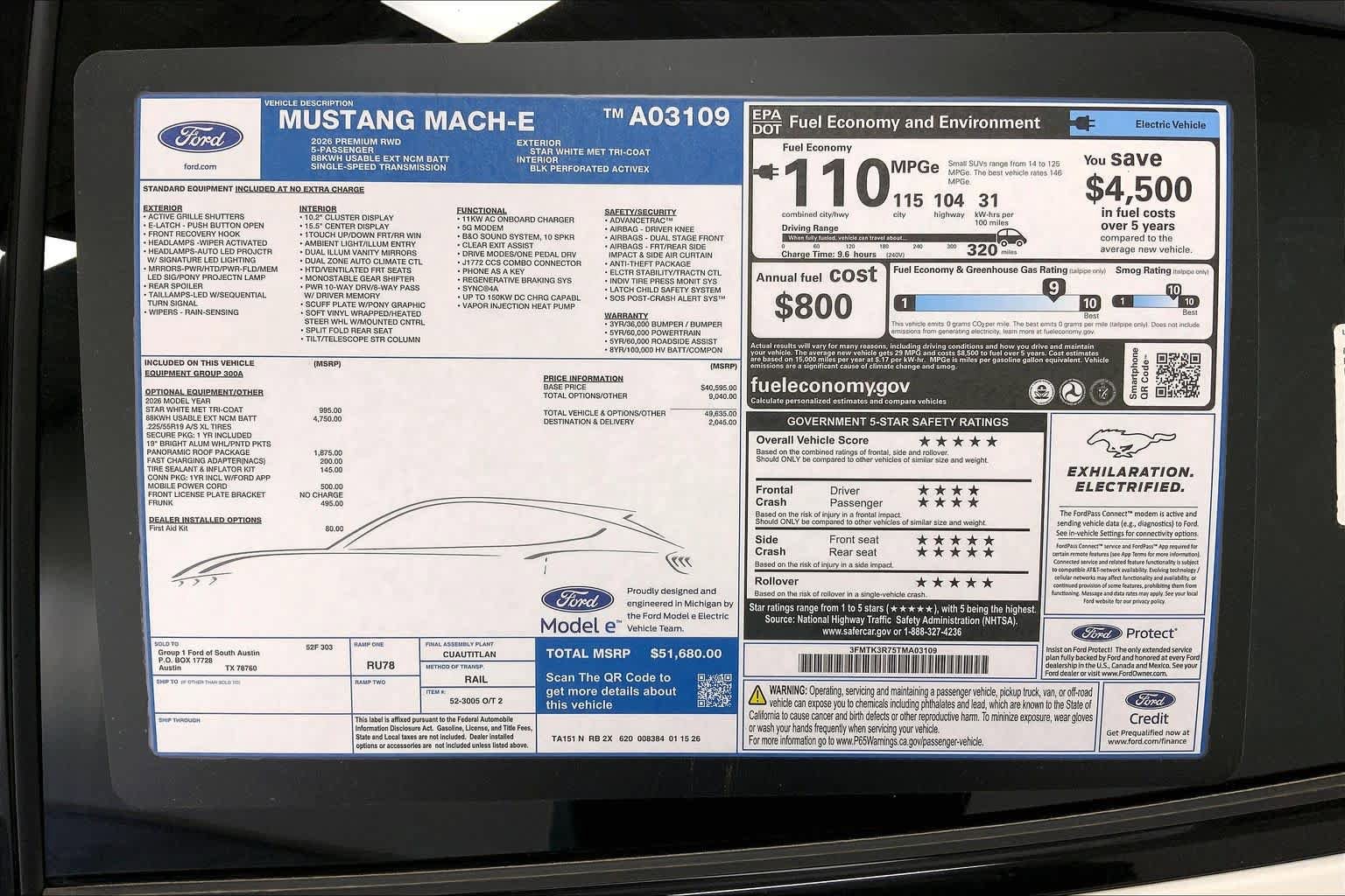 New 2026 Ford Mustang Mach-E Premium RWD image 21