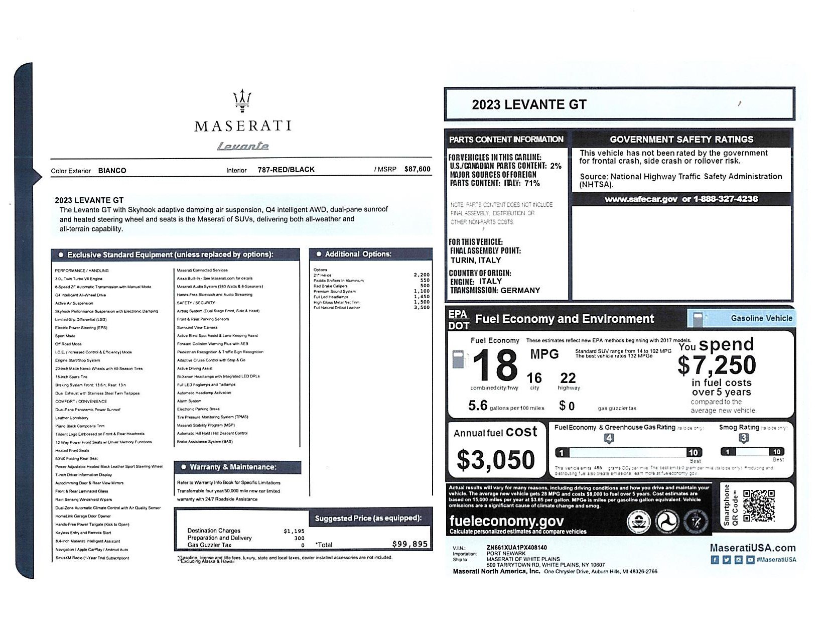 Certified 2023 Maserati Levante GT