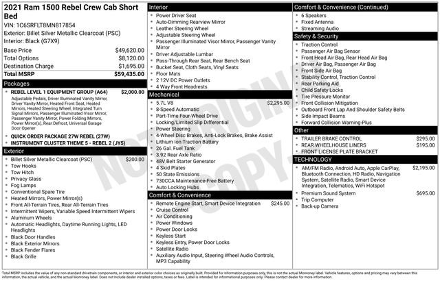 Used 2021 RAM 1500 Rebel w/ Rebel Level 1 Equipment Group image 29