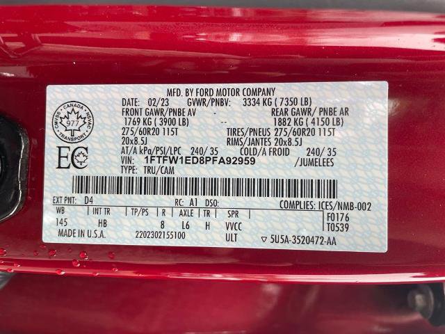Certified 2023 Ford F150 Lariat w/ Equipment Group 502A High AWD/4WD image 21