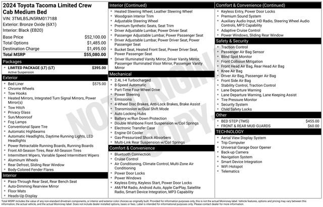 Used 2024 Toyota Tacoma Limited w/ Limited Package (LT) image 4