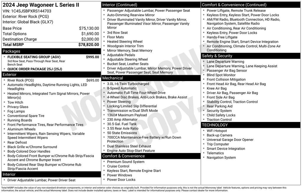 Used 2024 Jeep Wagoneer L Series II w/ Flexible Seating Group image 24