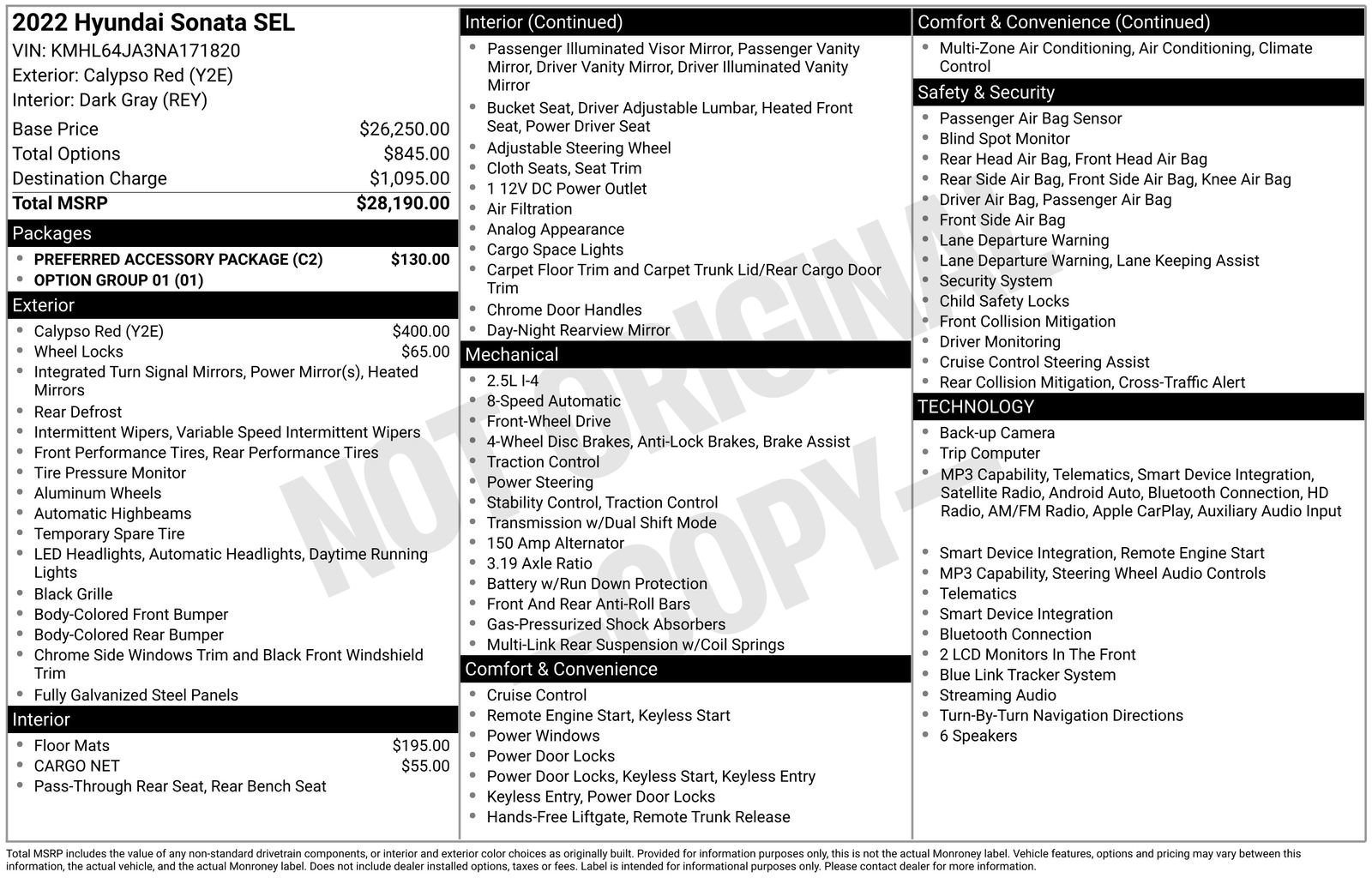 Used 2022 Hyundai Sonata SEL w/ Preferred Accessory Package FWD image 16