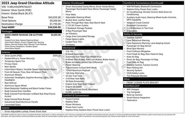 Certified 2023 Jeep Grand Cherokee Altitude AWD/4WD image 3