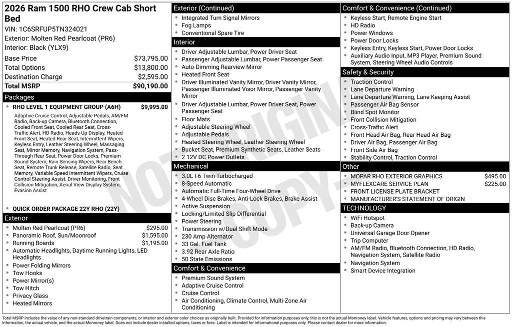 New 2026 RAM 1500 RHO w/ RHO Level 1 Equipment Group image 44