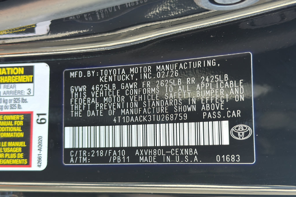 Certified 2026 Toyota Camry LE FWD image 26