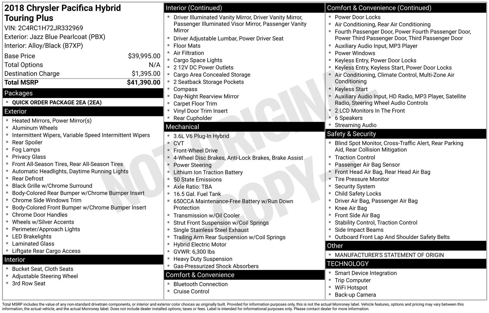 Used 2018 Chrysler Pacifica Touring Plus FWD image 4