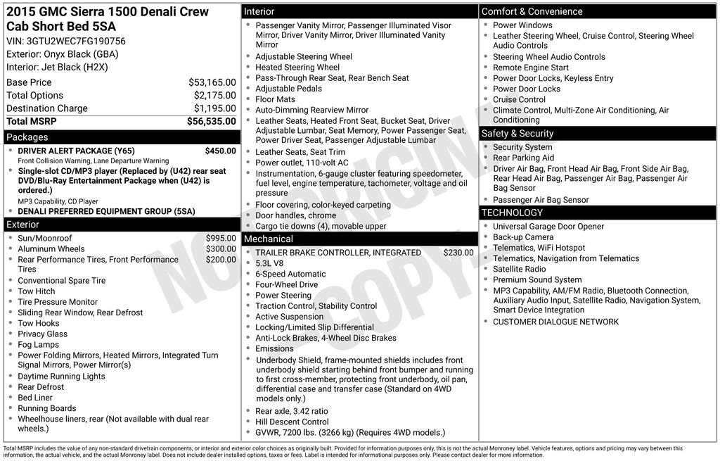 Used 2015 GMC Sierra 1500 Denali w/ Driver Alert Package AWD/4WD image 6