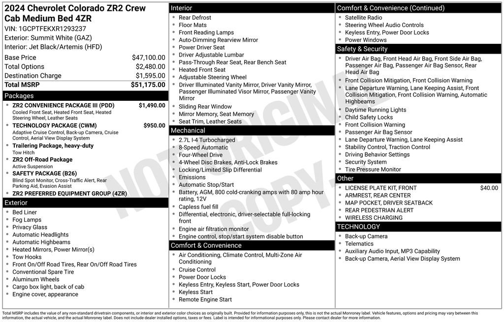 Used 2024 Chevrolet Colorado ZR2 w/ ZR2 Convenience Package III AWD/4WD image 33