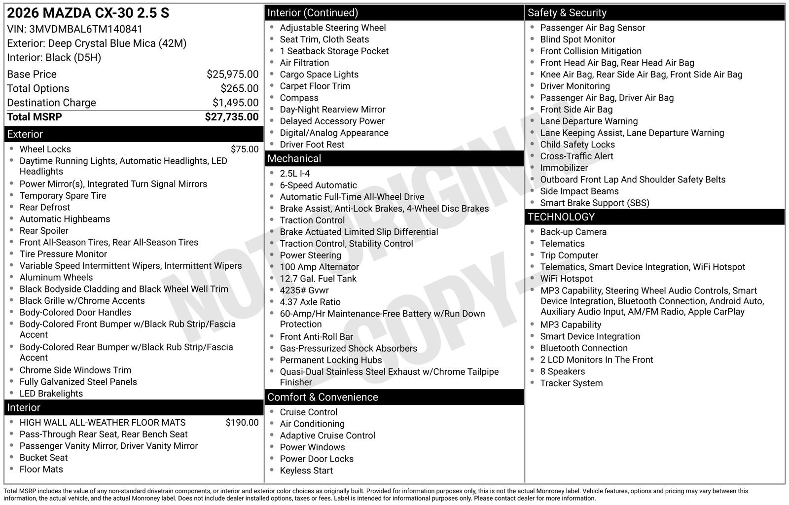 New 2026 MAZDA CX-30 AWD 2.5 S image 22