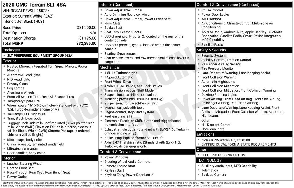 Used 2020 GMC Terrain SLT image 2