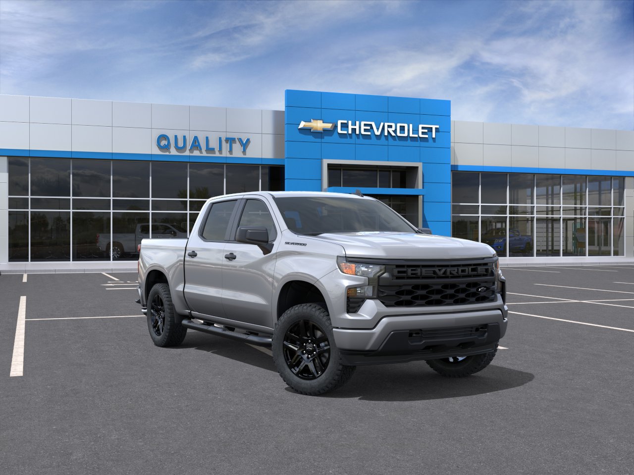 New 2026 Chevrolet Silverado 1500 Custom w/ Turbomax Blackout Package RWD image 1