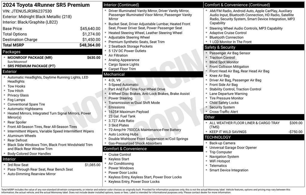 Certified 2024 Toyota 4Runner SR5 Premium w/ Moonroof Package AWD/4WD image 35