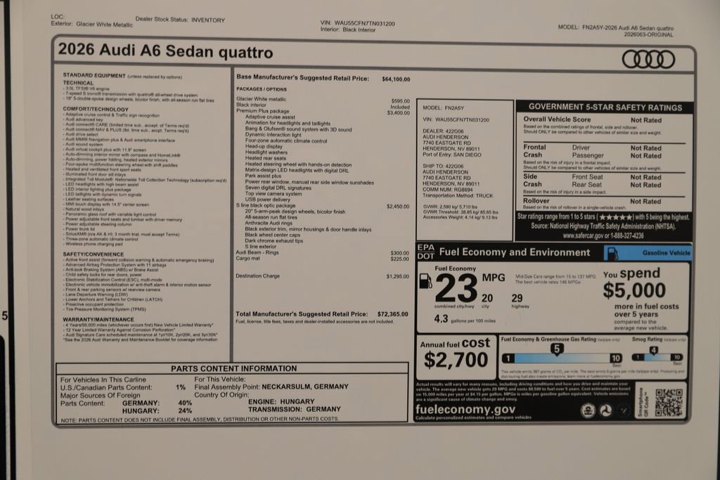 New 2026 Audi A6 Premium Plus image 31