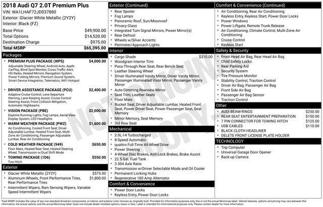 Used 2018 Audi Q7 2.0T Premium Plus w/ Premium Plus Package