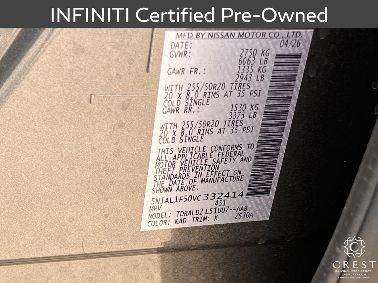 Certified 2027 INFINITI QX60 Luxe w/ Cargo Package FWD image 34