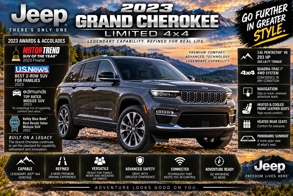 Certified 2023 Jeep Grand Cherokee Limited w/ Luxury Tech Group II AWD/4WD image 2