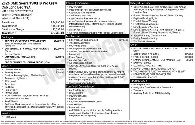 New 2026 GMC Sierra 3500 Pro w/ 1SA Pro Safety Plus Package AWD/4WD image 23