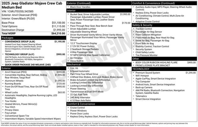 Used 2025 Jeep Gladiator Mojave w/ Convenience Group AWD/4WD image 42