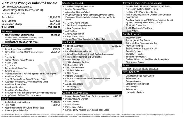 Used 2022 Jeep Wrangler Unlimited Sahara w/ Cold Weather Group image 3